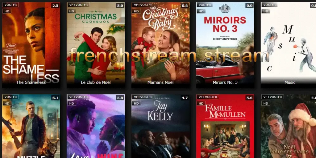 Image French Stream présentant des affiches de films et séries en streaming gratuit sur frenchstream.stream
